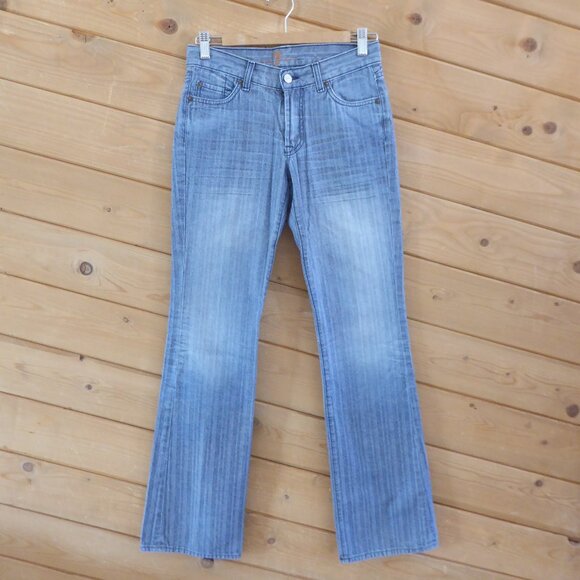 7 for All Mankind Light Wash Blue Straight Boot Leg Jeans Pants Size 27 - Picture 1 of 13